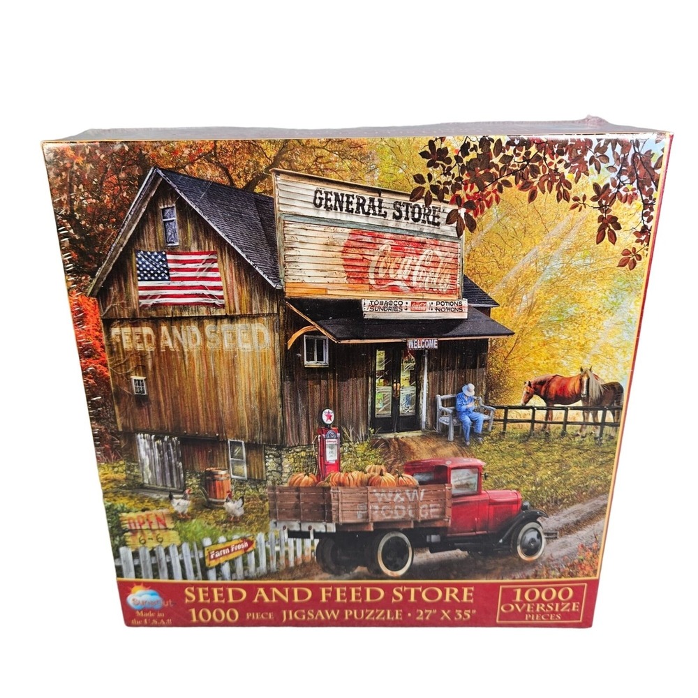 SunsOut Puzzles Seed‎ and Feed General Store 1000 Lg Pcs 27 x 35 Tom Wood New